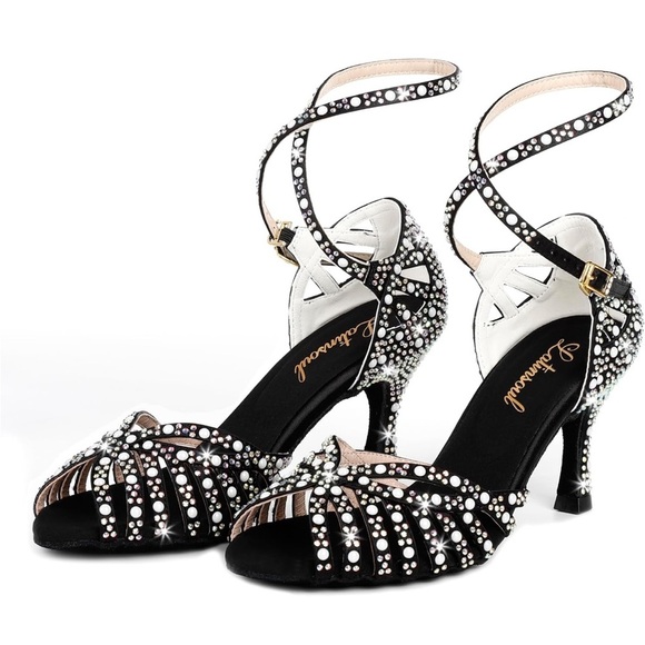 Dazzling Black Rhinestone Heels - Picture 5 of 6